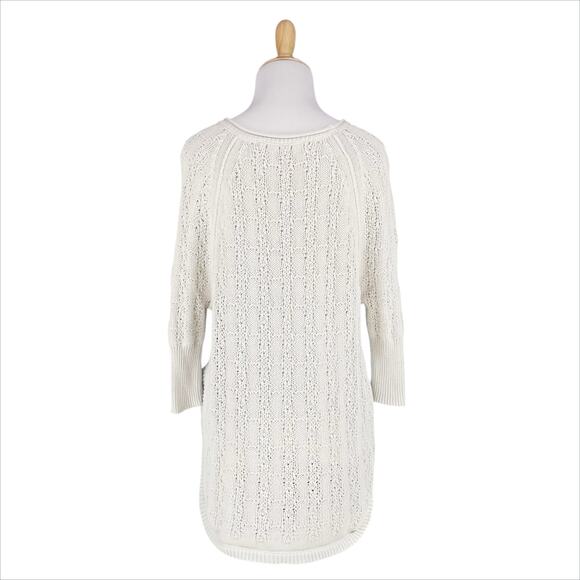 ANTHROPOLOGIE SPARROW "Collected" Pullover Open Knit Ivory White Sweater Size XS - Picture 6 of 8